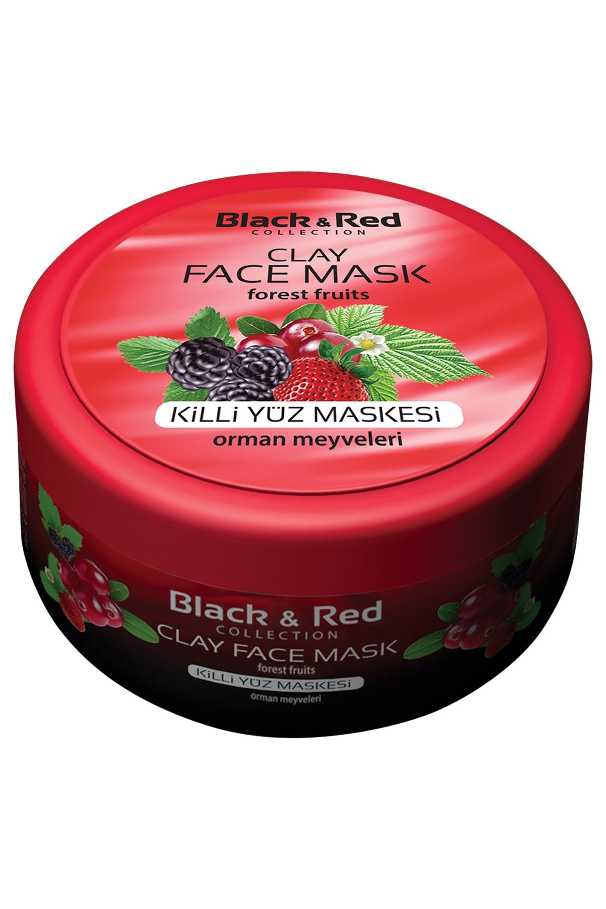 ماسک خاک رس طبیعی زغال چوب، میوه جنگلی 400 گرم در 2 Black Red