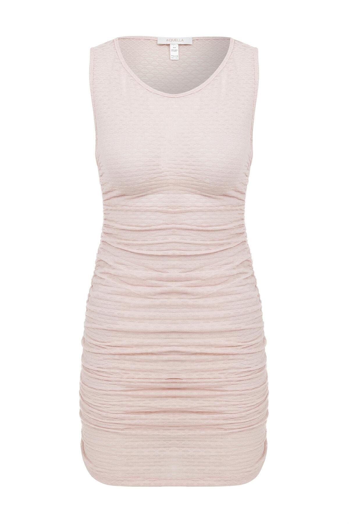 AQUELLA Rochie Din Tul Cu Textura Pudra Cu Guler Femeie - XS