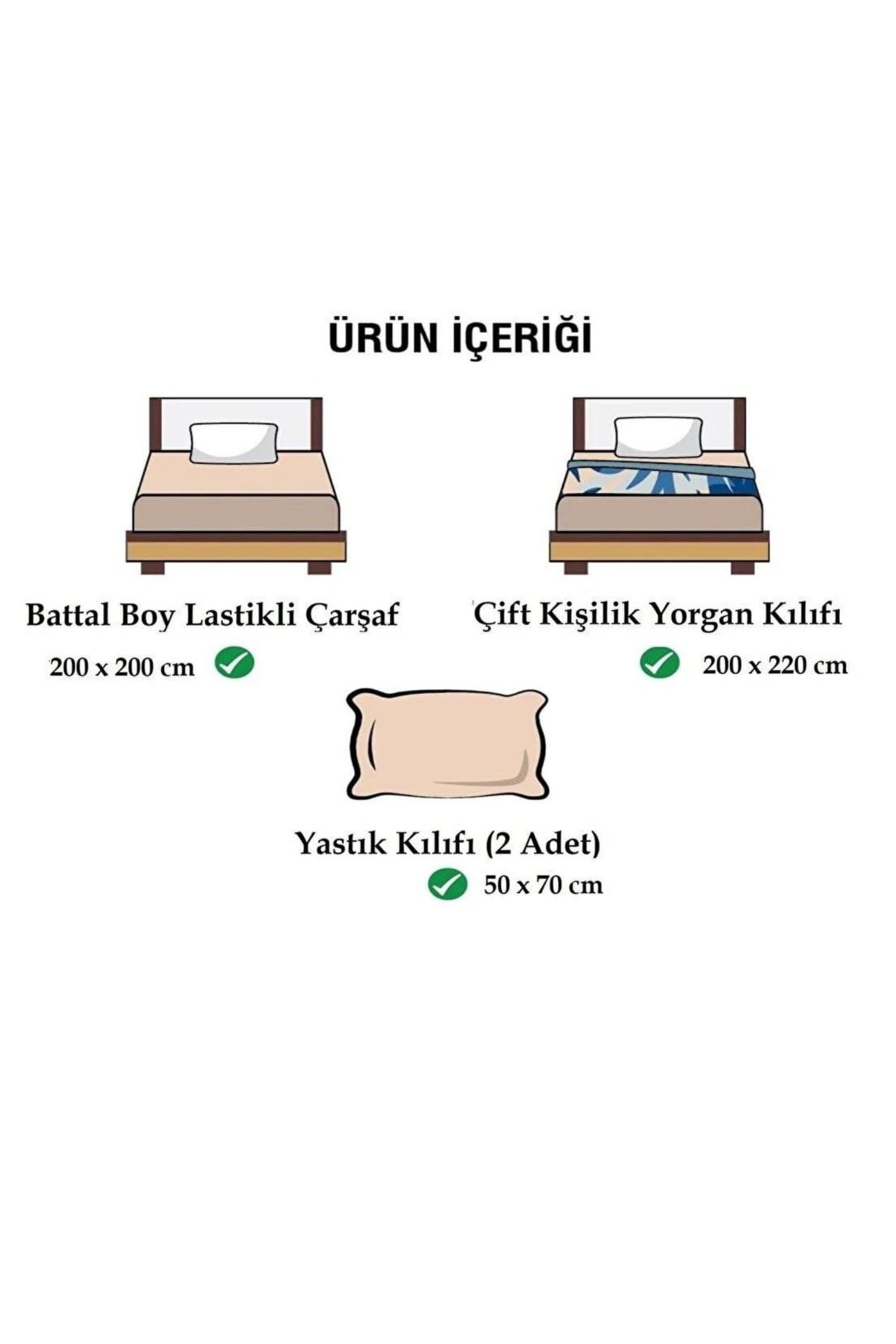 200x200 Lastikli Çarşaflı Düz Renk Nevresim Takımı Battal Boy Gri-Siyah 2