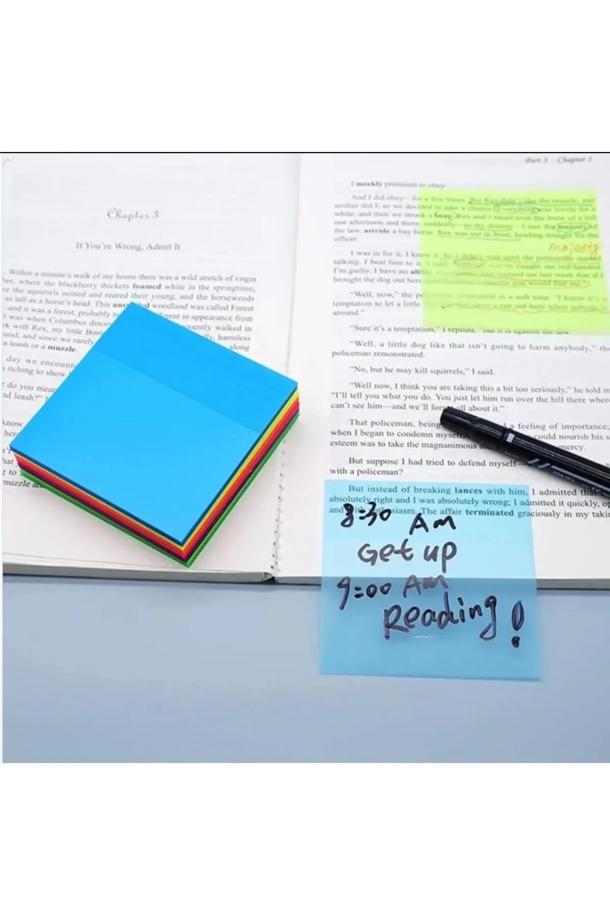 NaSaDAN Şeffaf Yapışkanlı Kare Postit 25 Yaprak Mavi