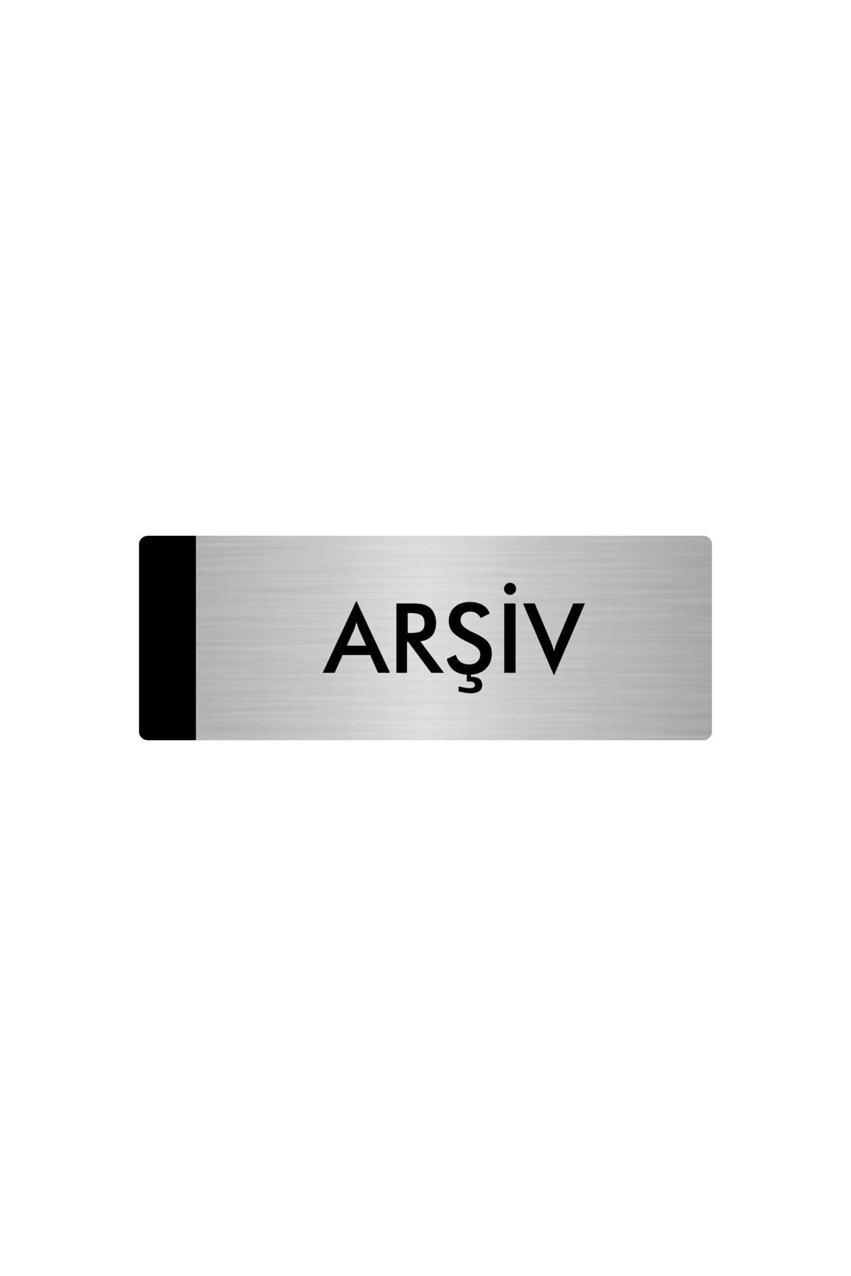 Metal Orientation Plate, Department Door Nameplate Archive 5x20 Cm Silver Color