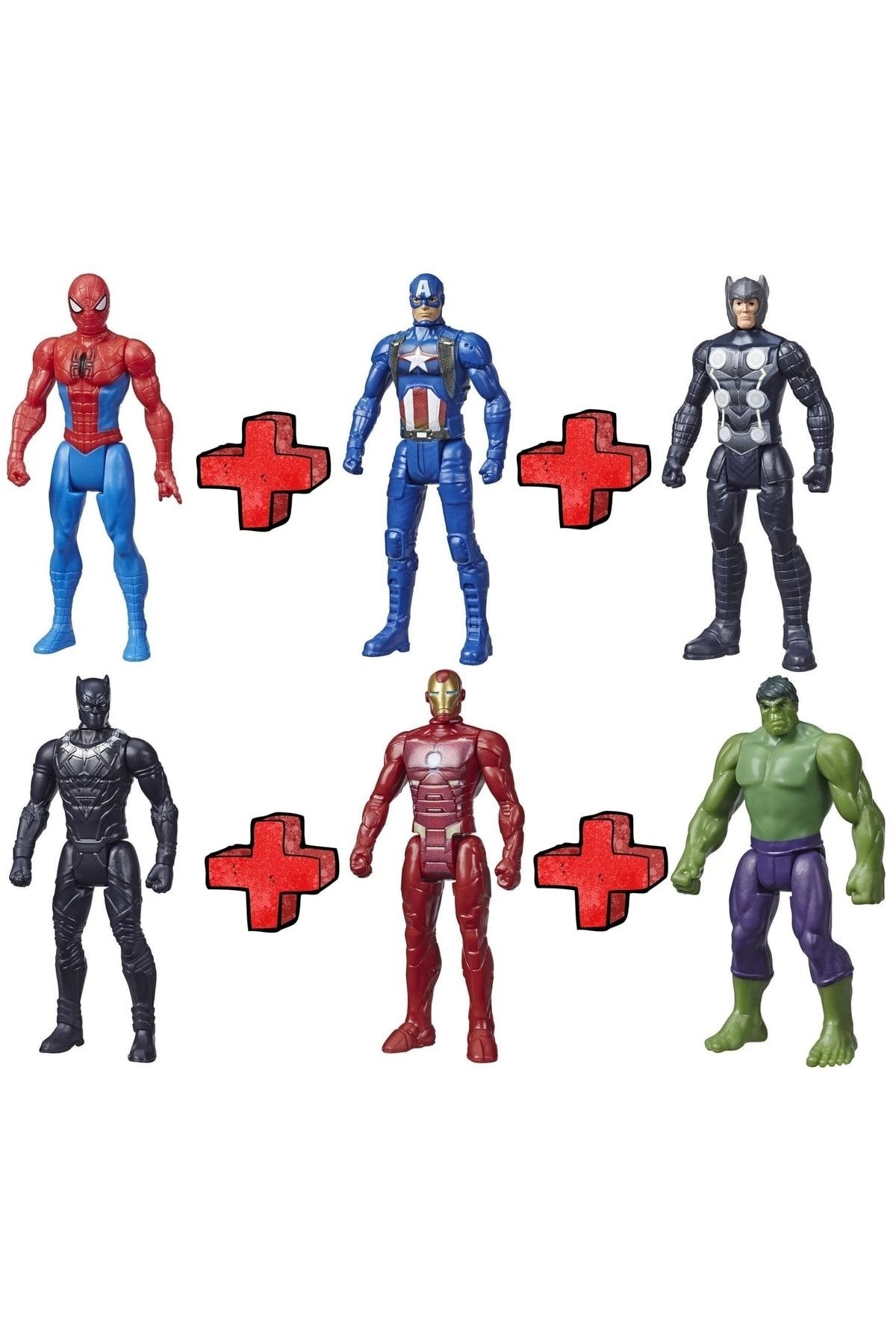 6pcs Marvel Avengers Thor Iron Man Spider-man Figurines d'action