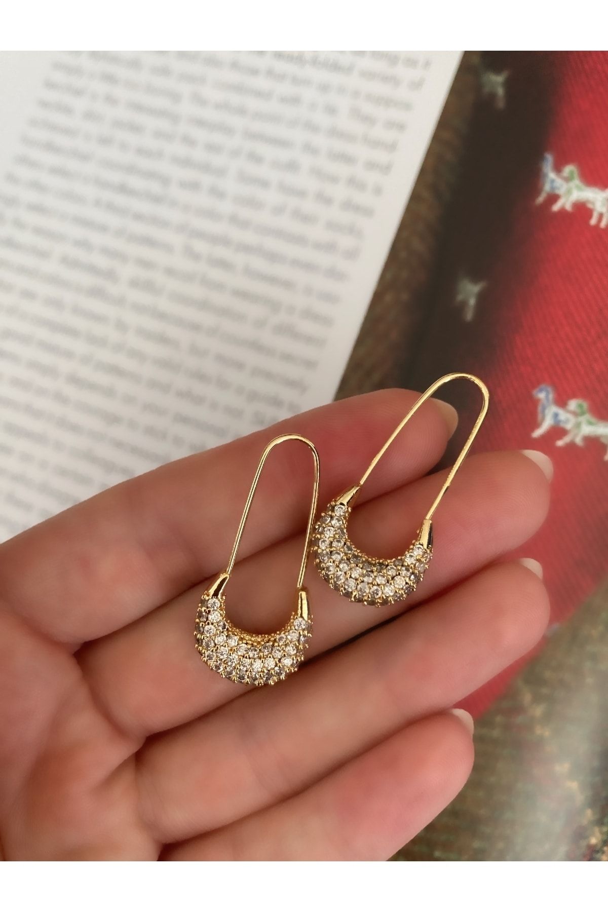 Zircon stone on sale gold earrings