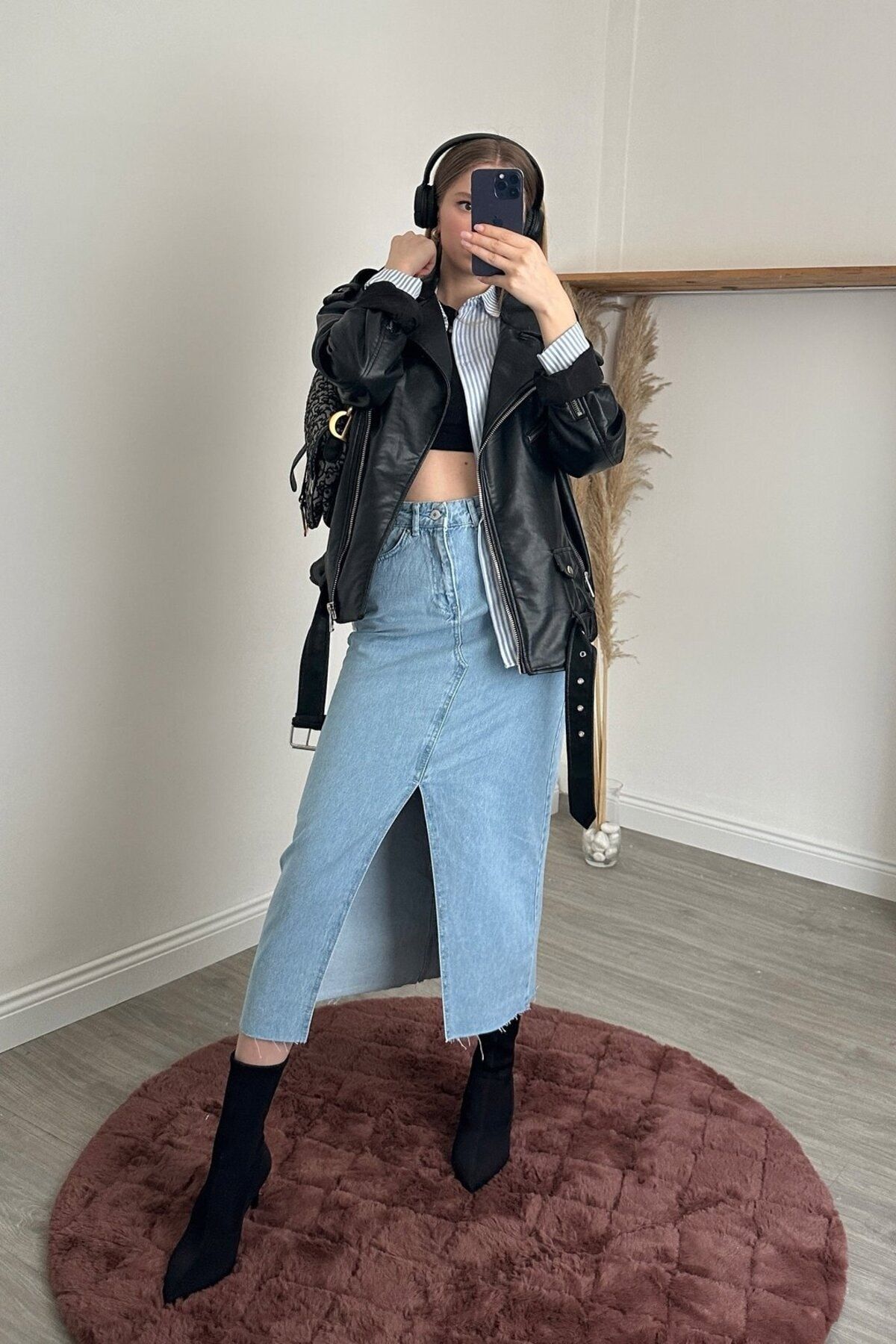 Denim jacket denim skirt online