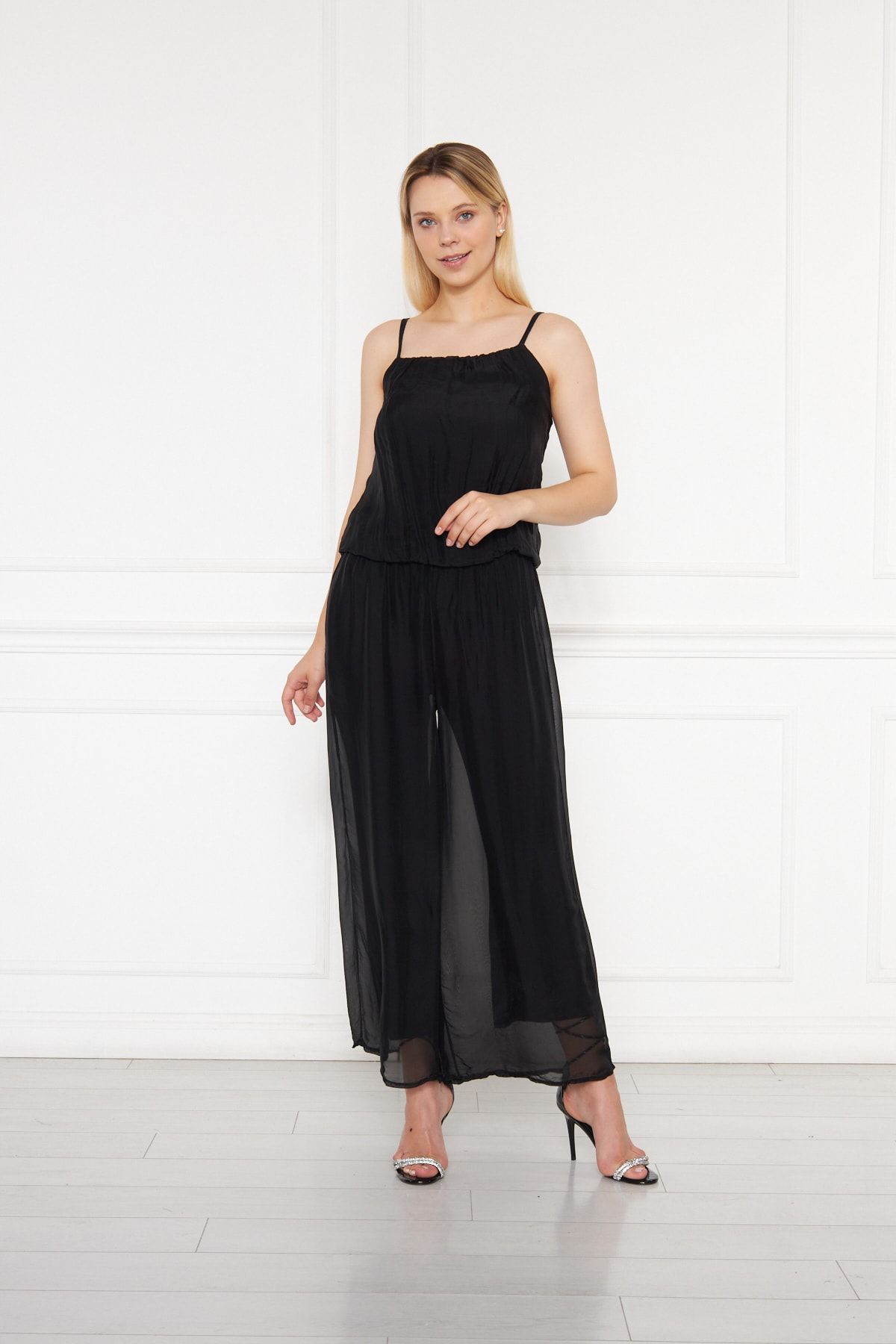 Silk overall jumpsuit deals