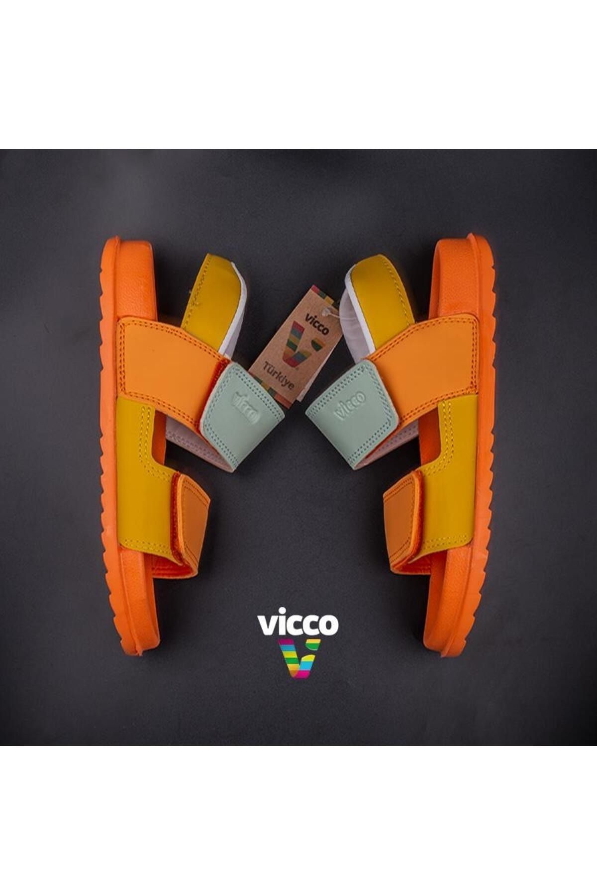 صندل نارنجی دخترانه و پسرانه بچگانه ان Light Orange Krixi Vicco