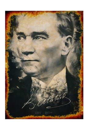 Ahşap Tablo Hediyelik Atatürk Posteri 50 Cm X 70 Cm dikey-6412-50-70