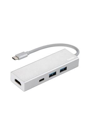135756 USB-C – USB-A 3.1 + HDMI 3 Port Hub - Silver HM.135756