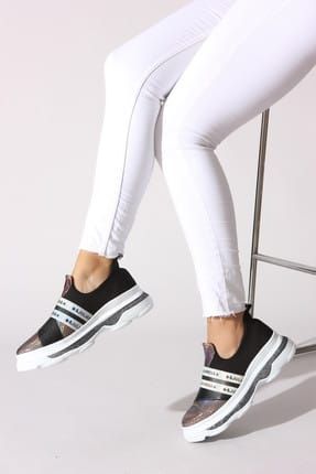 Siyah Platin Kadın Sneaker 504C-1000-S-04