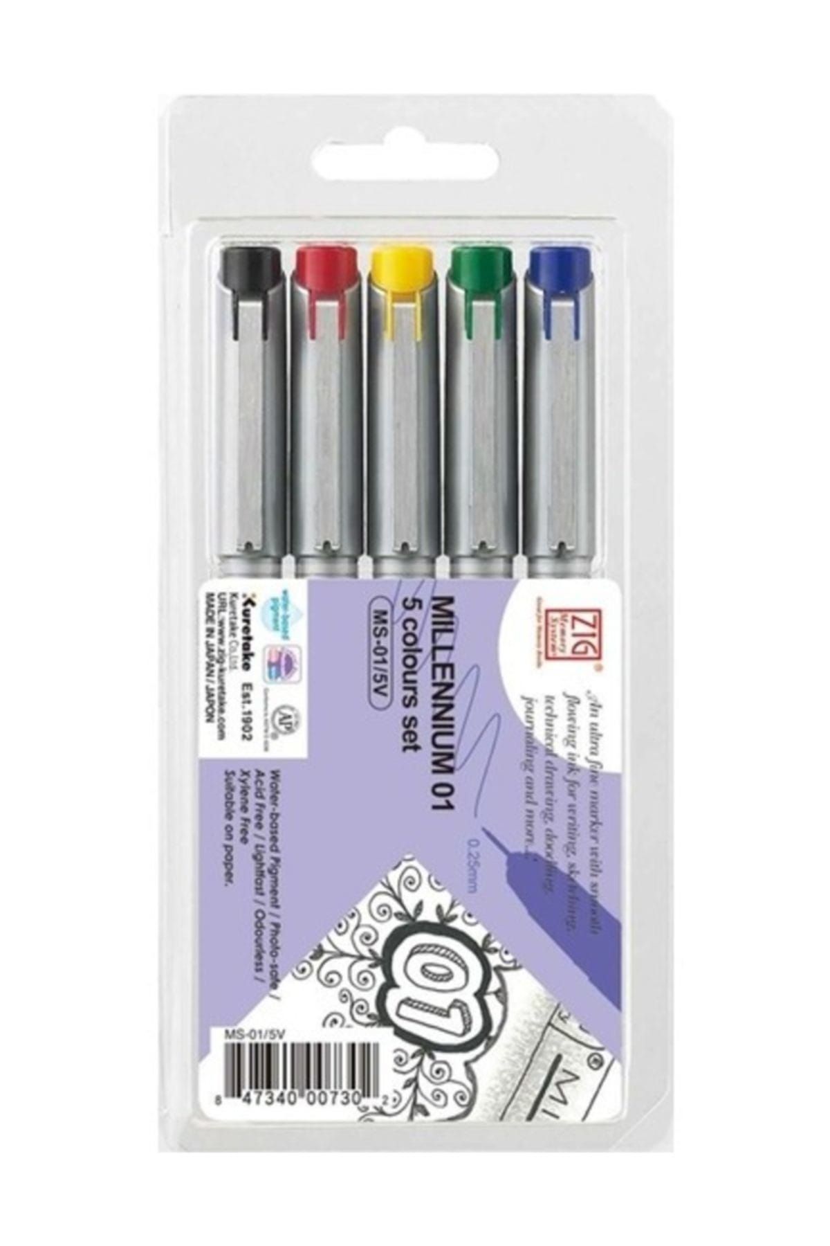 Zig-Millennium Technical Drawing Pen MS Sets 0.5mm Set of 5 1
