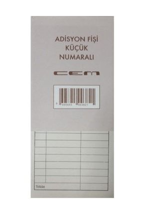 Küçük Numaralı Adisyon Fişi 12 Li (1 Paket 12 Adet) 1620.00234