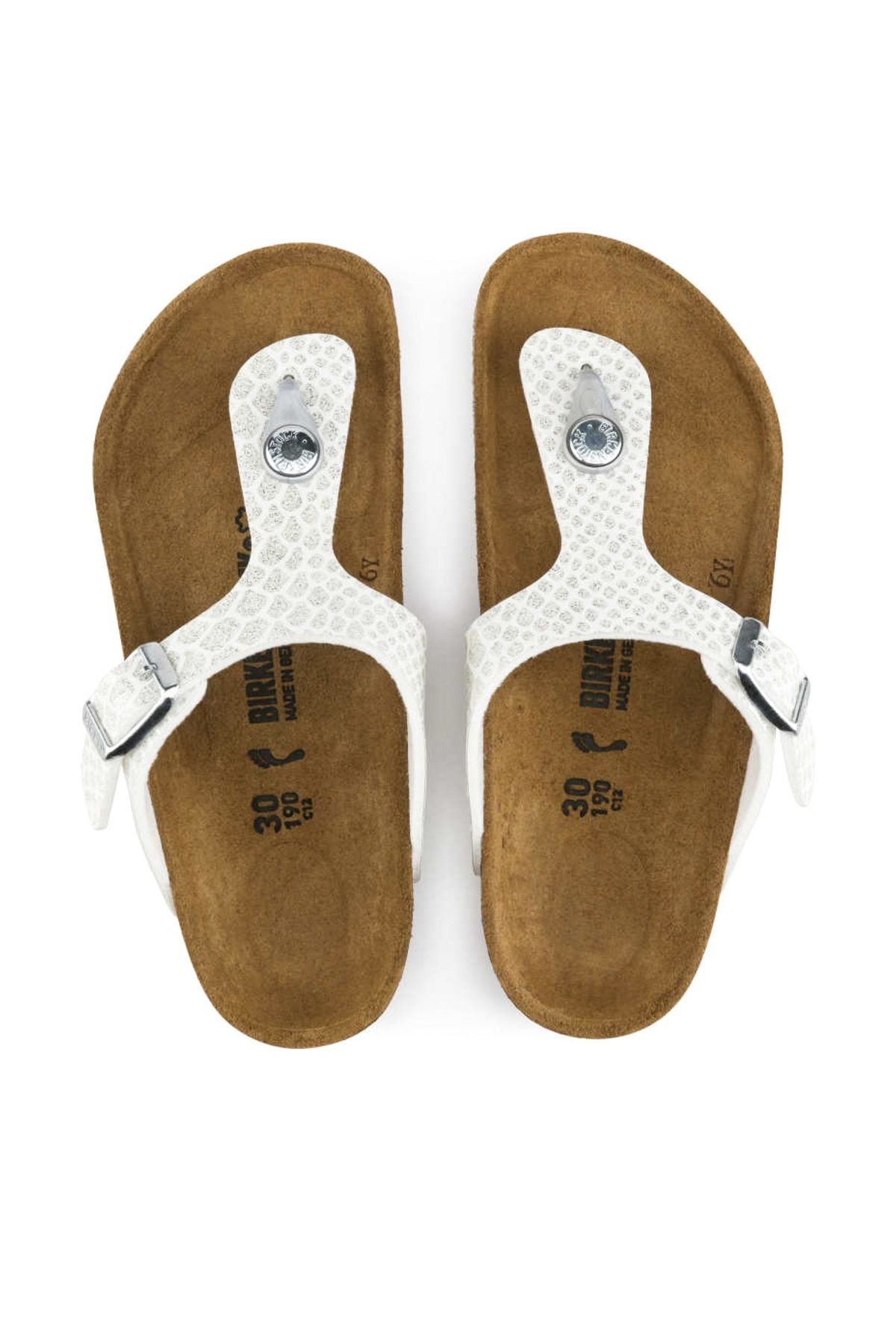 Birkenstock-Gizeh Kids White Slippers1008282 4