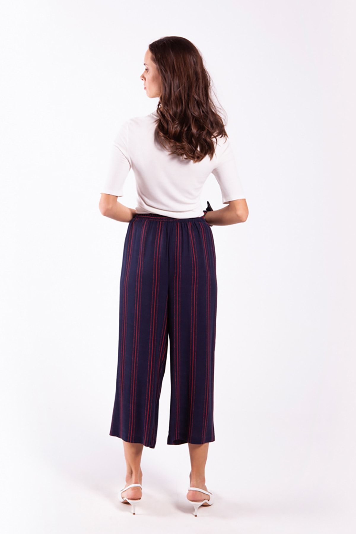 Akel-Γυναικείο παντελόνι Navy Blue-Coral Laci-Mercan BARCELONA 7