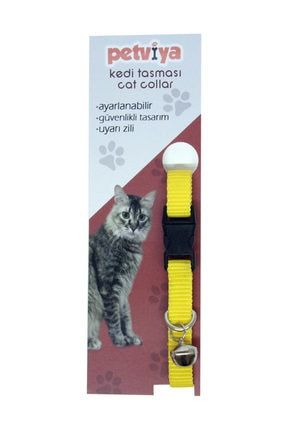 Ayarlanabilir Zilli Kedi Boyun Tasması Sarı PST-001