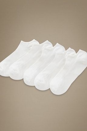 Kadın Beyaz 5'li Çorap Seti (Silver Teknolojisi ile) T60007695B