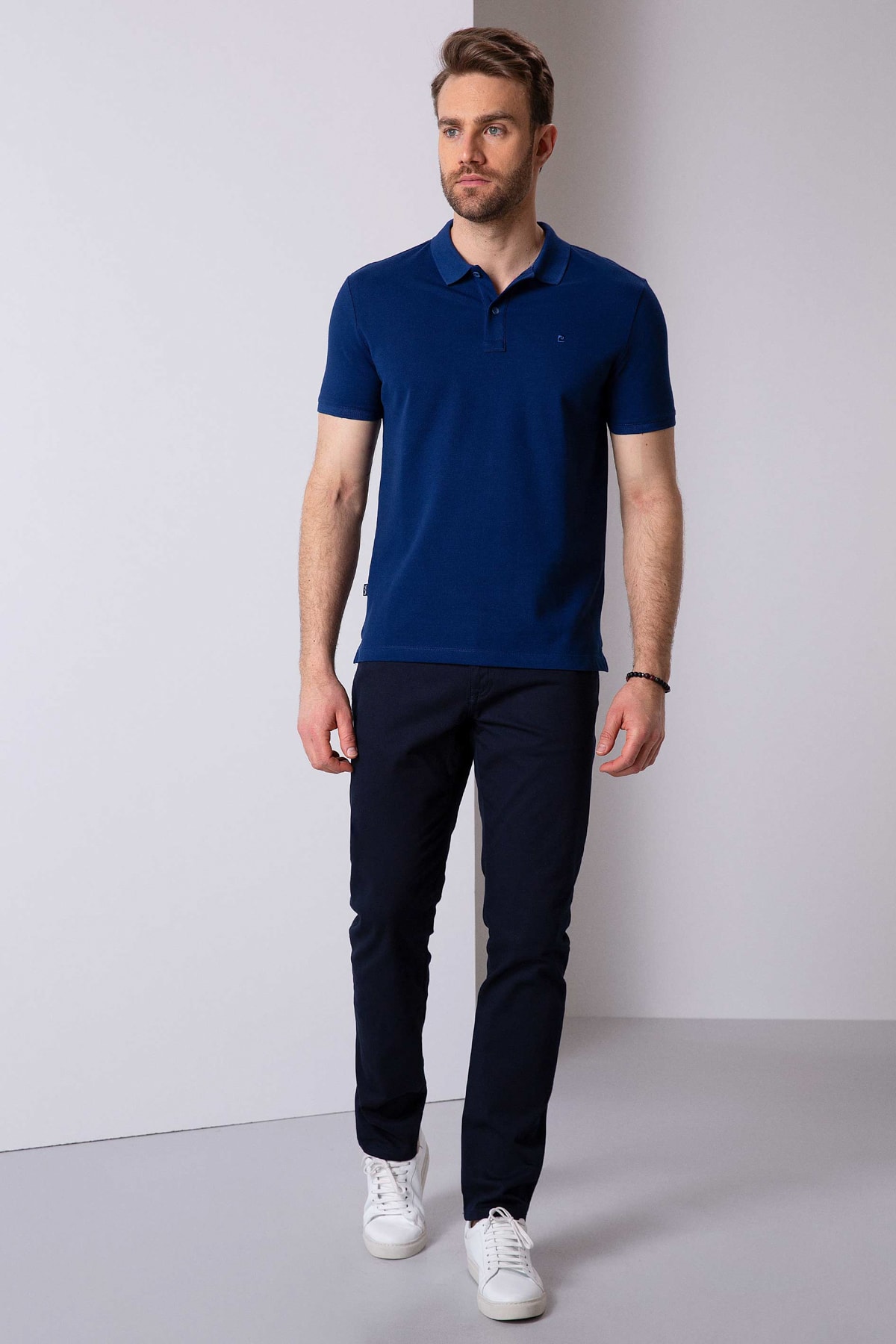 پولوشرت پیر کاردین مردانه پنبه ای آبی سرمه ای  راسته Regular/رگولار    بیسیک  | Pierre Cardin G021GL011.000.743346 TR - تصویر 2