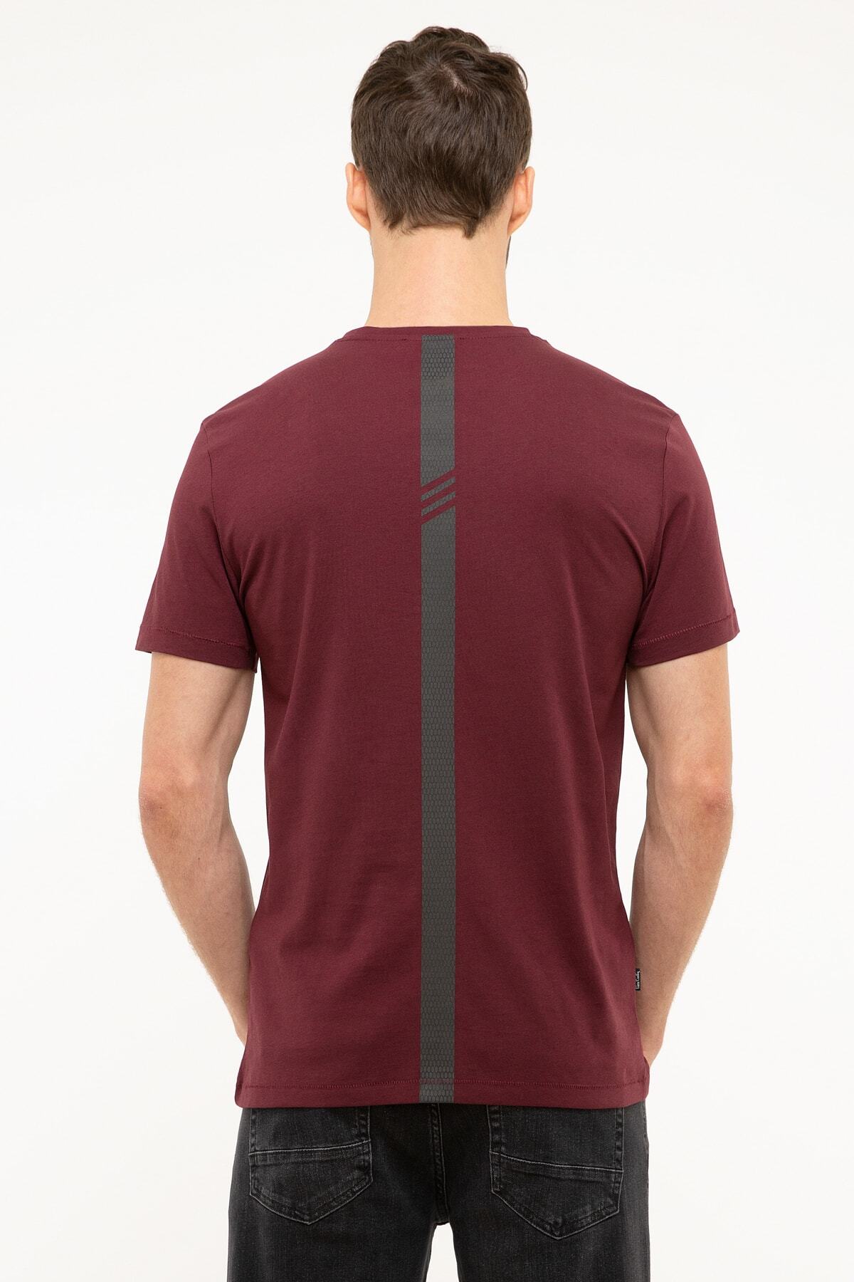 تیشرت مردانه بورگوندی پیرکاردین | G021SZ011.000.960644 اورجینال - تصویر 3