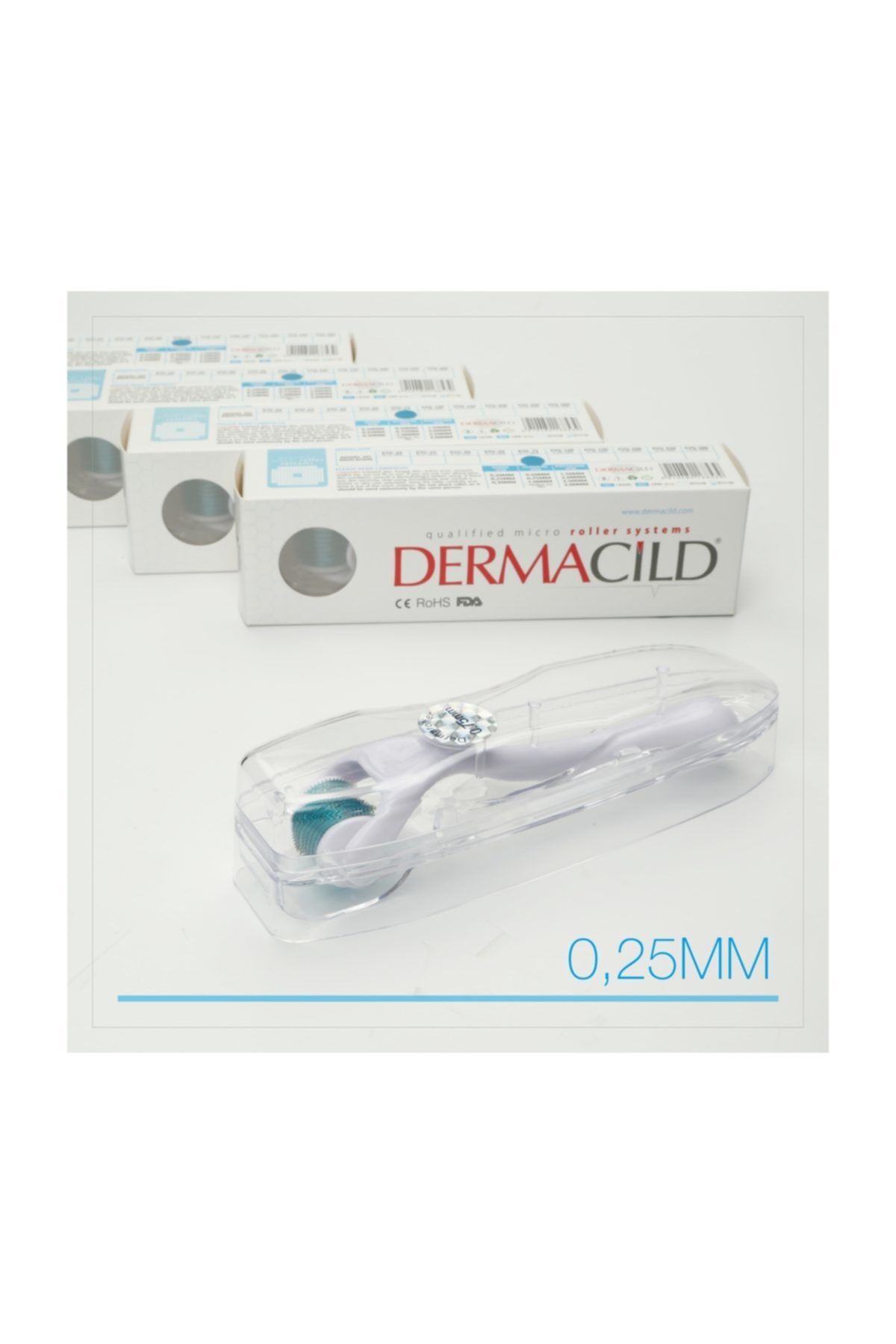 540 سوزن تیتانیوم درمارولر 0.25 میلی متر + اسپری تمیز کننده Dermacild
