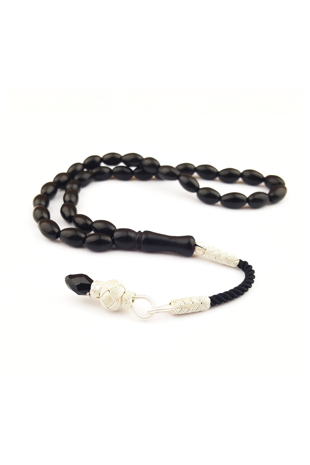 Men's 1000 Sterling Silver Trabzon Kazaz Knitted Tasseled Barley Cut Prayer Beads PGD0000020513