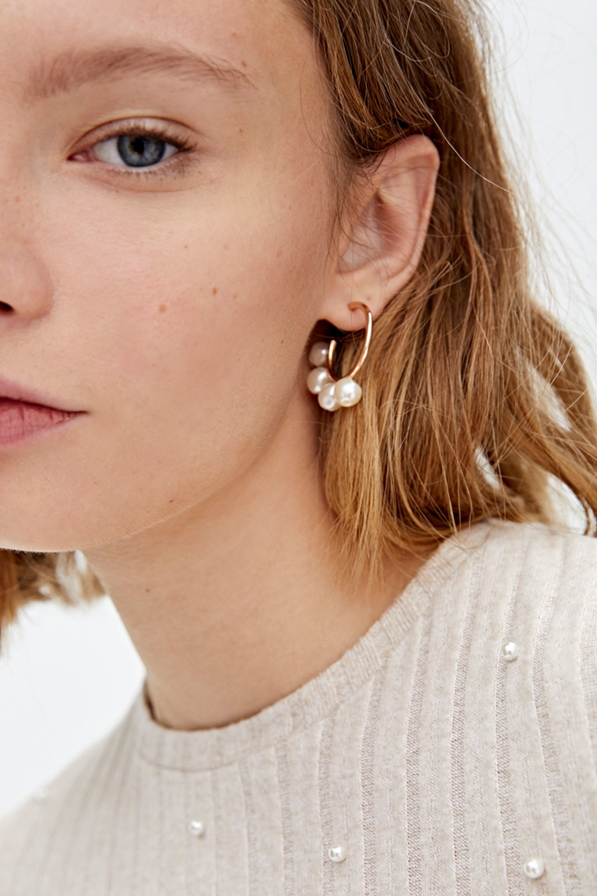 Pull & Bear Kadın Altın Rengi 2’Li Suni İncili Halka Küpe