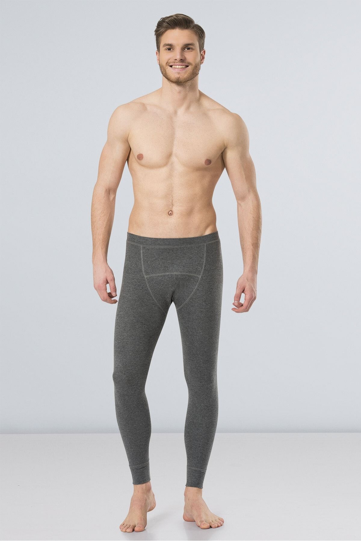 TÜREN-193 Grey Melange Ανδρικό Thermal Long Johns 4