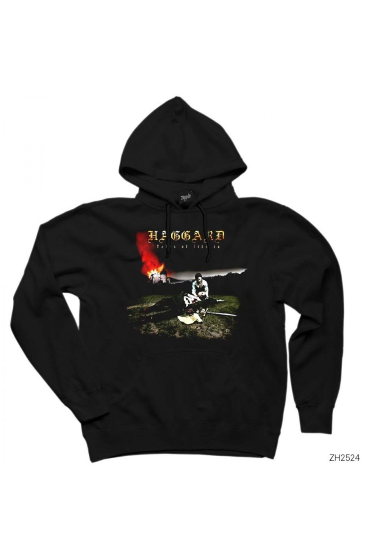 Z zepplin Haggard Tales of Lihiria Black Zip Hooded Sweatshirt Trendyol