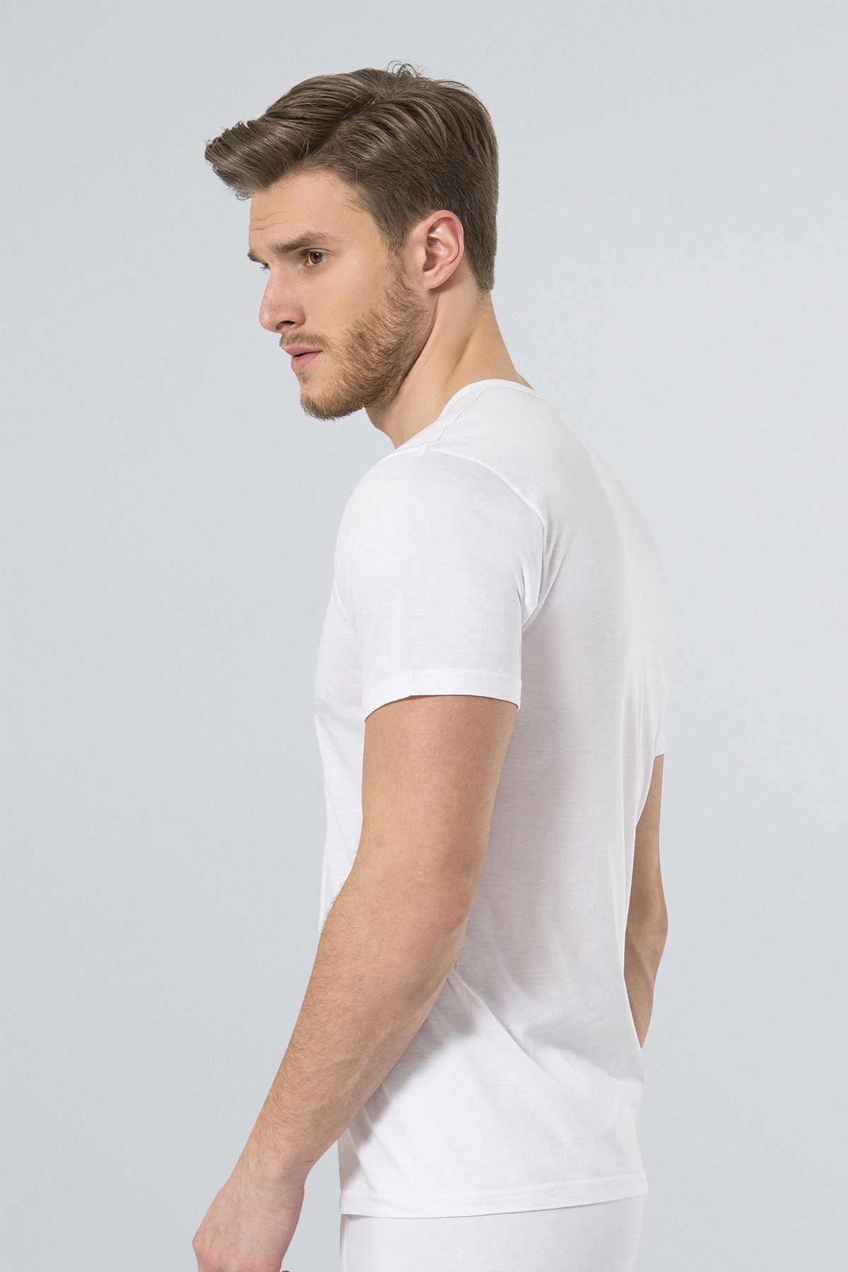TÜREN-181 Tricou pentru bărbați modal cu decolteu O 2