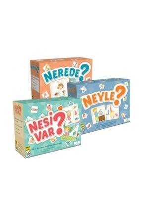 Mirket Çocuk Nesi Var ? Nerede ? Neyle ? 3’lü Set - Eşleme Ve Nesne Eylem Kar...