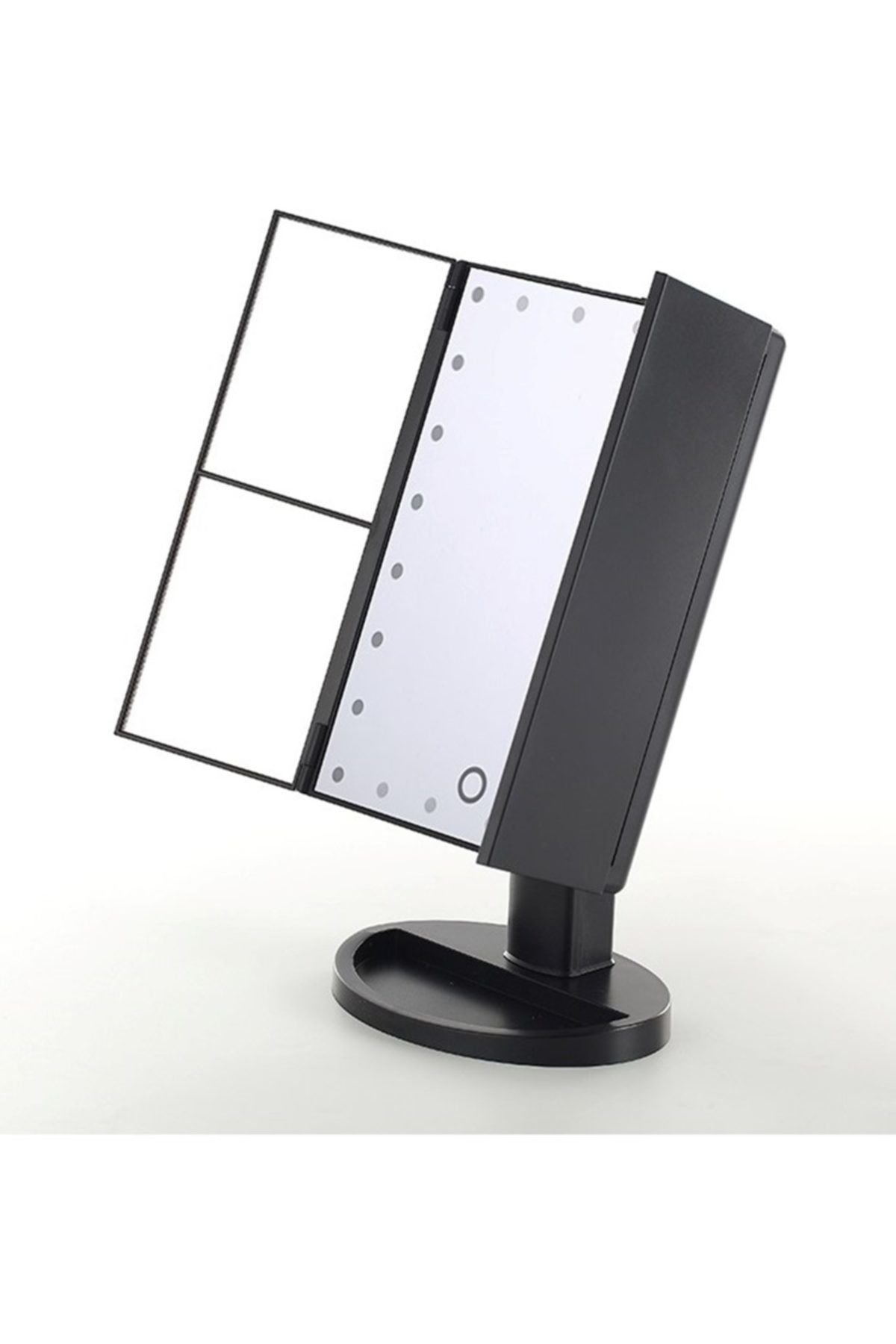 LAND OF MYTH-Magnifying Makeup Mirror with 24 LED Lights, 3 Panels, Foldable, Touch Sensor (black) 2
