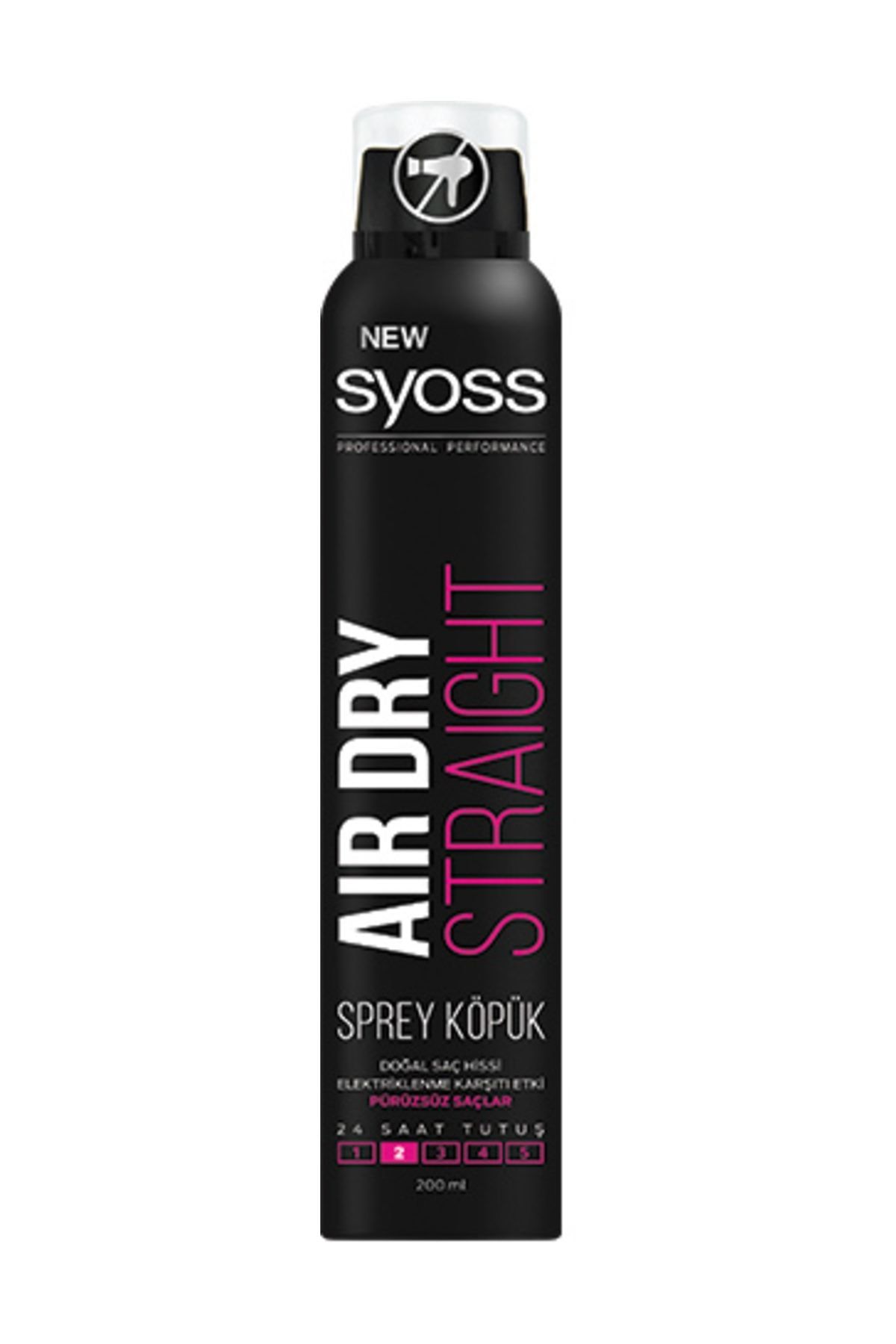 فوم اسپری مستقیم Syoss Air Dry 200 میلی لیتر Syoss