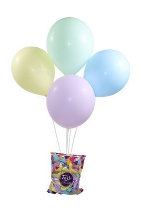 Makaron Balon 100'lü Paket 5 Renk + 7li Balon Standı STANDMAK100