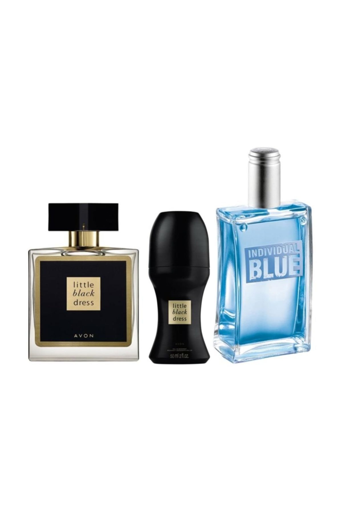 AVON Little Black Dress 50 Ml Kadın Parfüm+ Little Black Rool-on + Indıvıdual Blue 100 Ml Erkek Parfüm