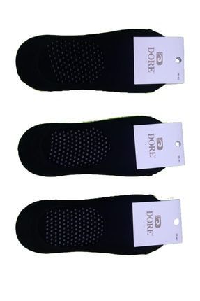 12 Çift Siyah Renk Dikişsiz Kaydırmazlı Babet Çorap crpshw39
