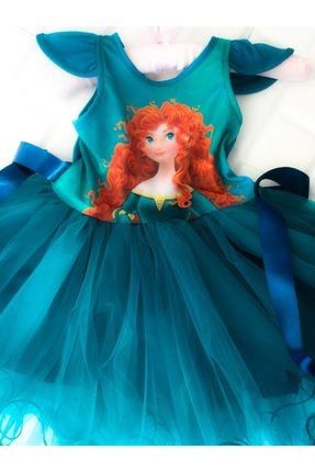 Prenses Merida Kostümü Cesur Kız Çocuk Elbise 332114