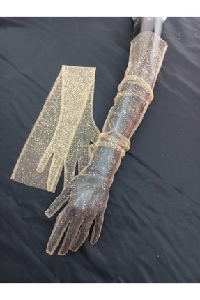 es moda shop Diamond ışıltılı abiye gelin eldiveni uzun ten