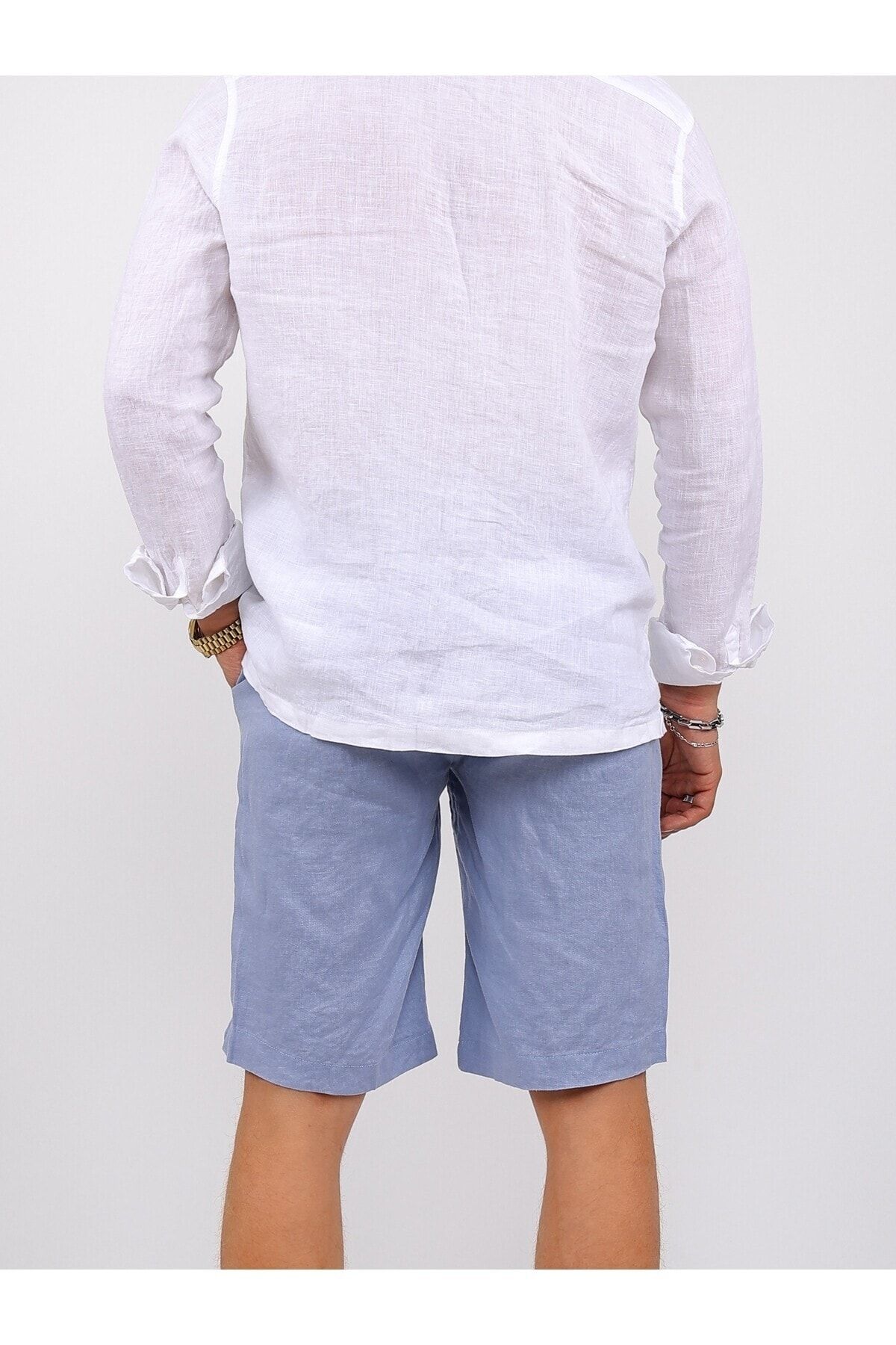 GOEZ PARIS-Basic Linen Shorts Design 4