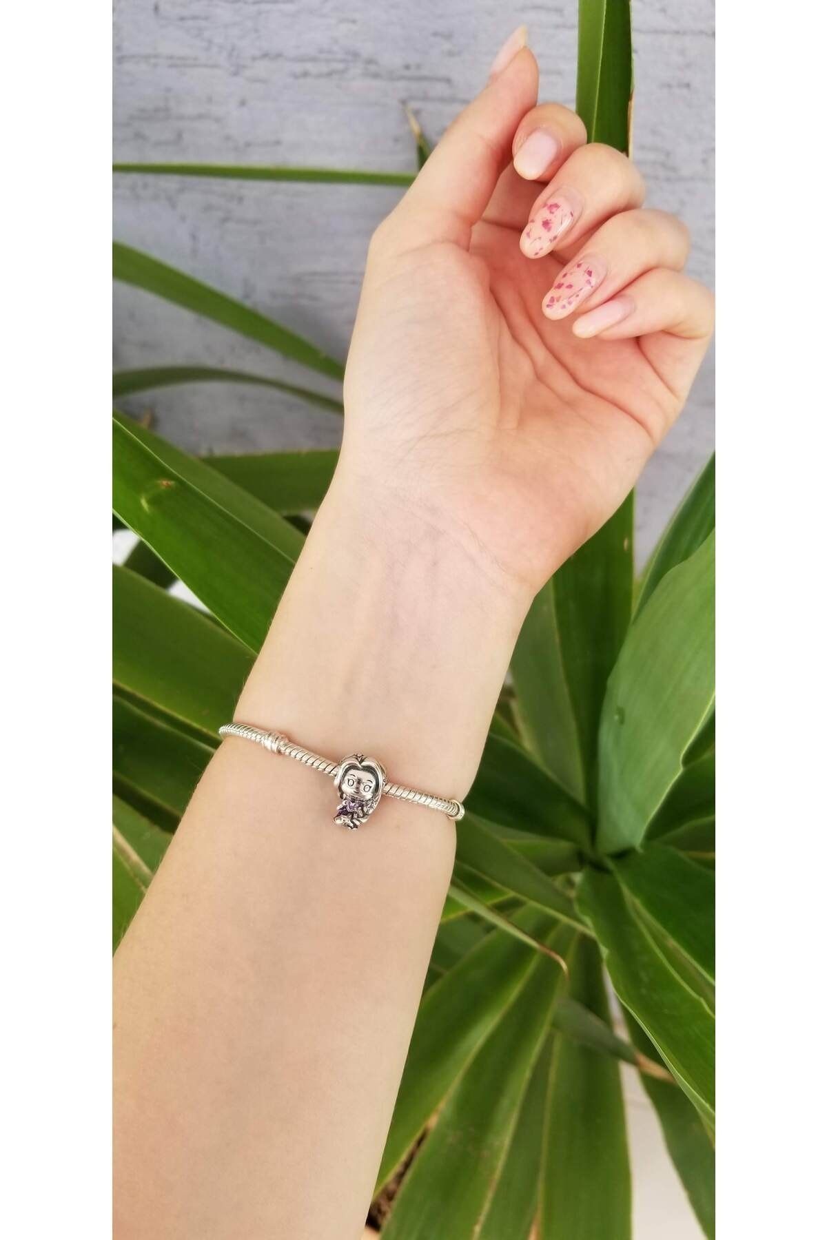 Şengül Ticaret-Silver Cute Rapunzel Long Haired Girl Charm 2
