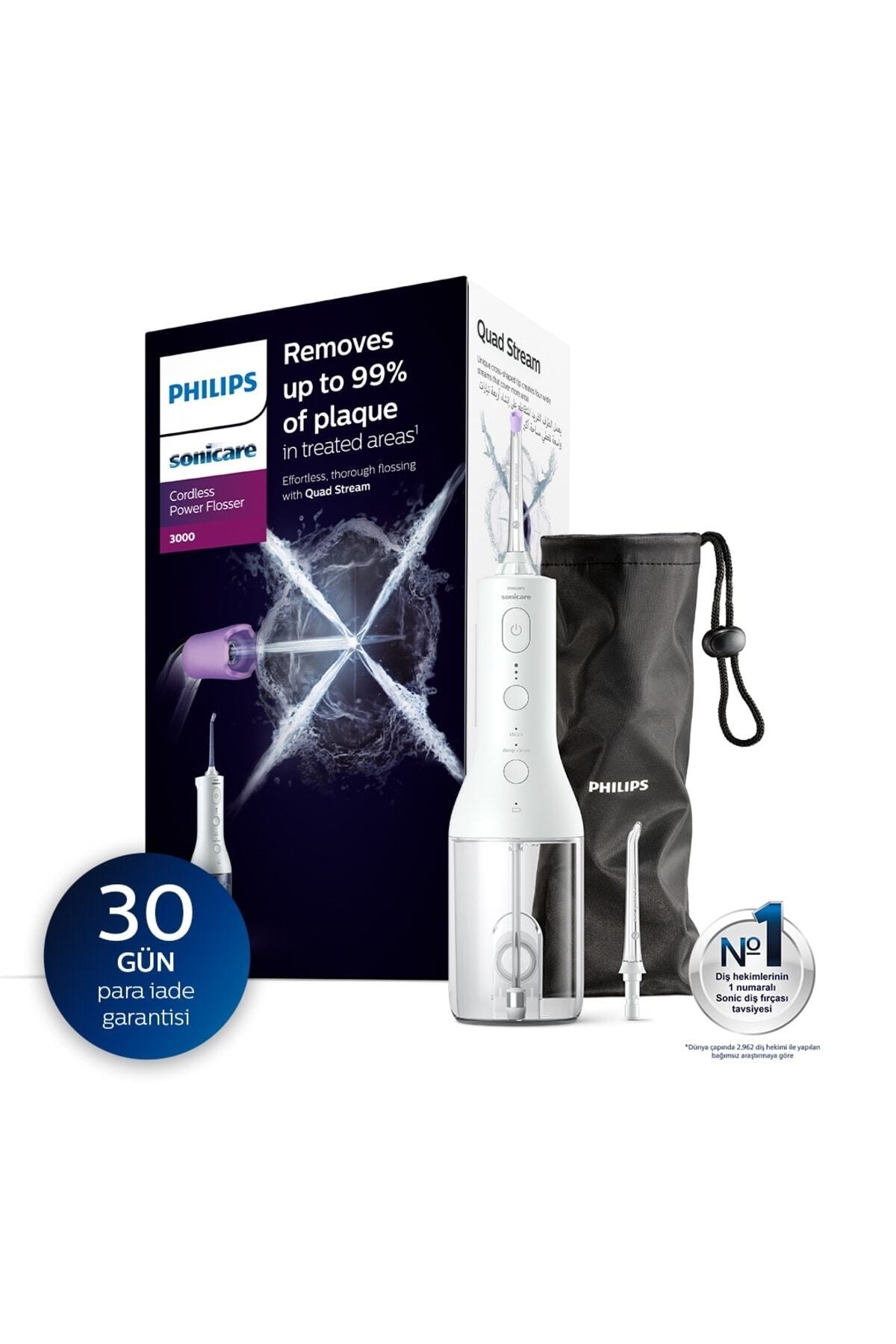 Philips Sonicare Hx3806/31 Cordless Power Flosser 3000 Sonic Şarjlı