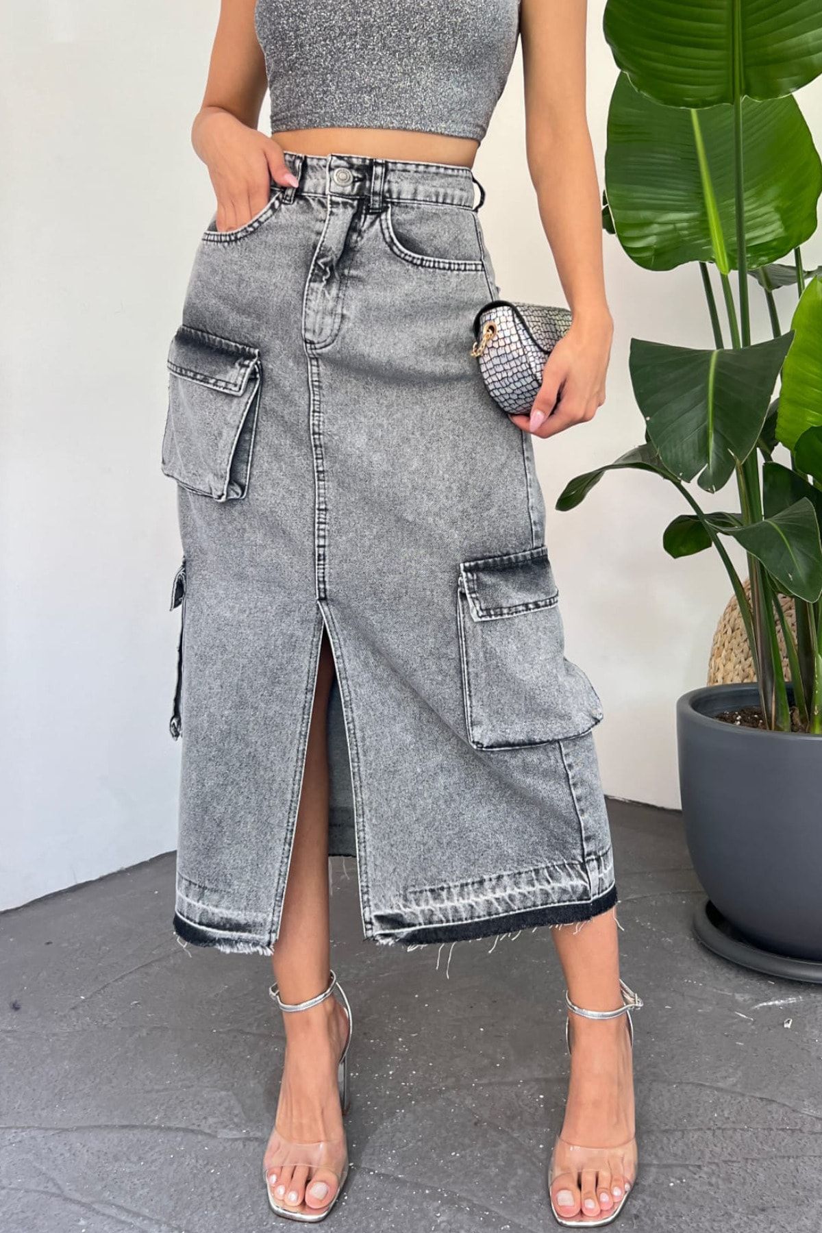 Decjuba denim midi skirt on sale