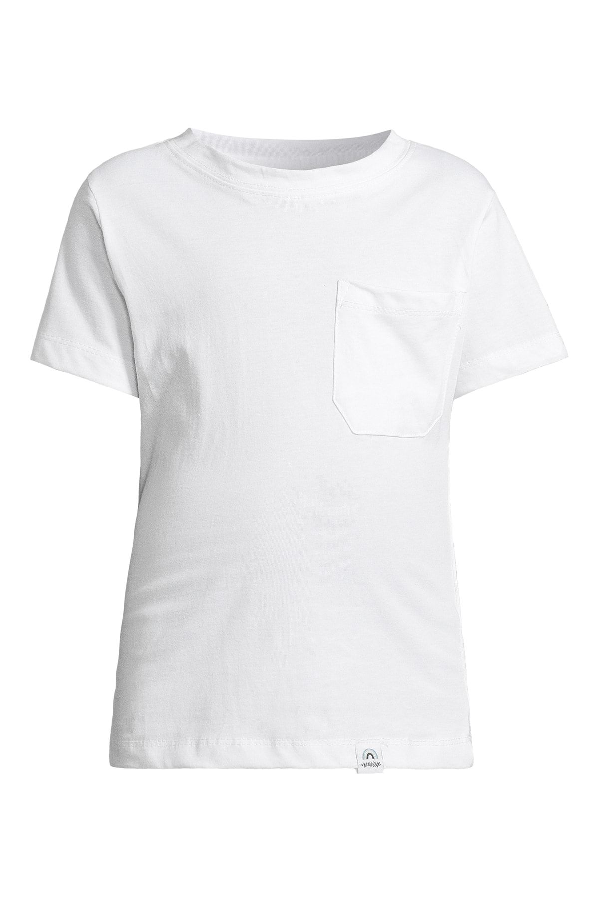 New Life T-Shirt-T-Shirt – mit - Trendyol Rundhalsausschnitt Tasche aufgesetzter