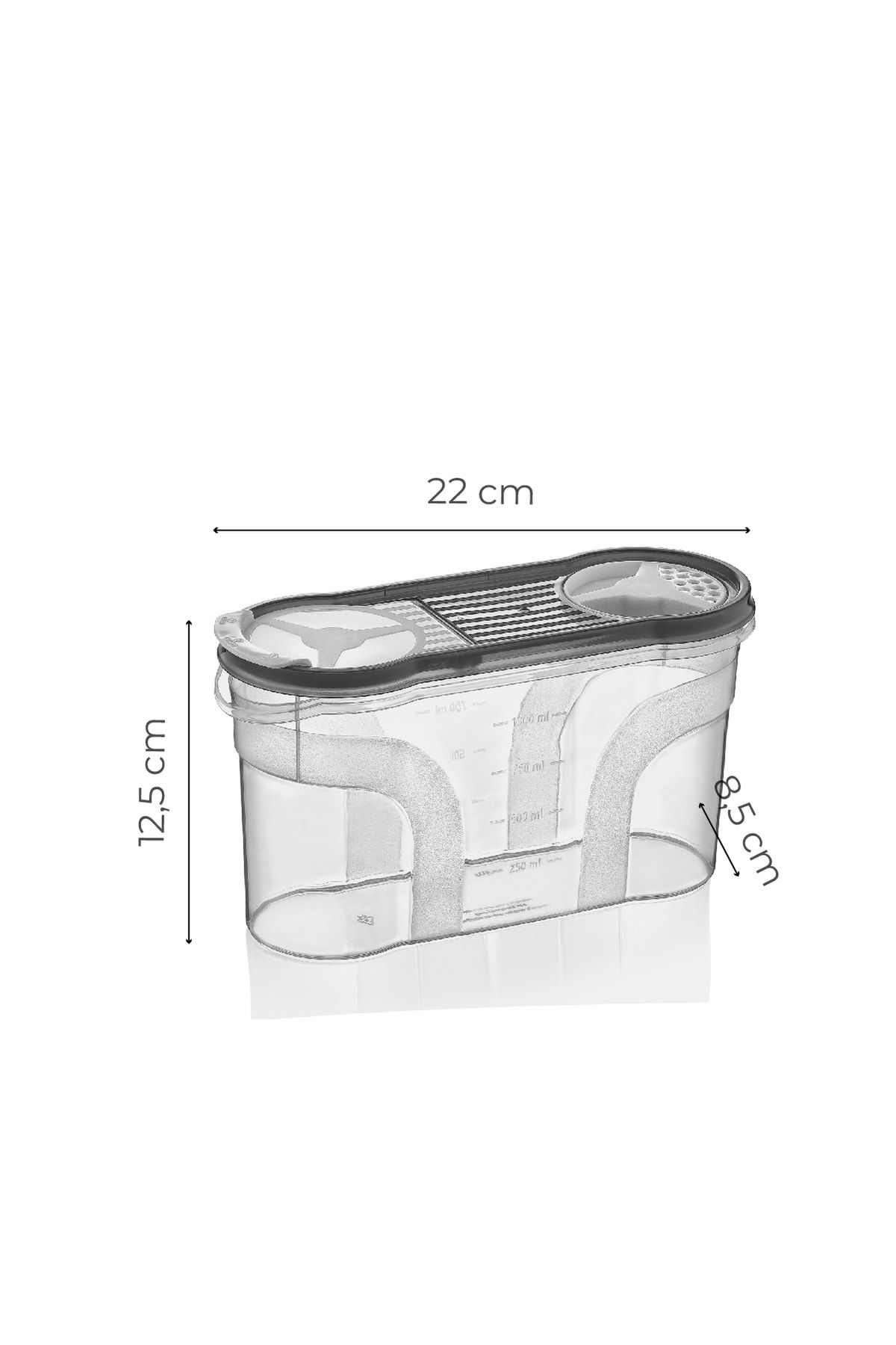 Vienev-Set of 12 Spice Containers with Labels 1400 ml Anthracite 5