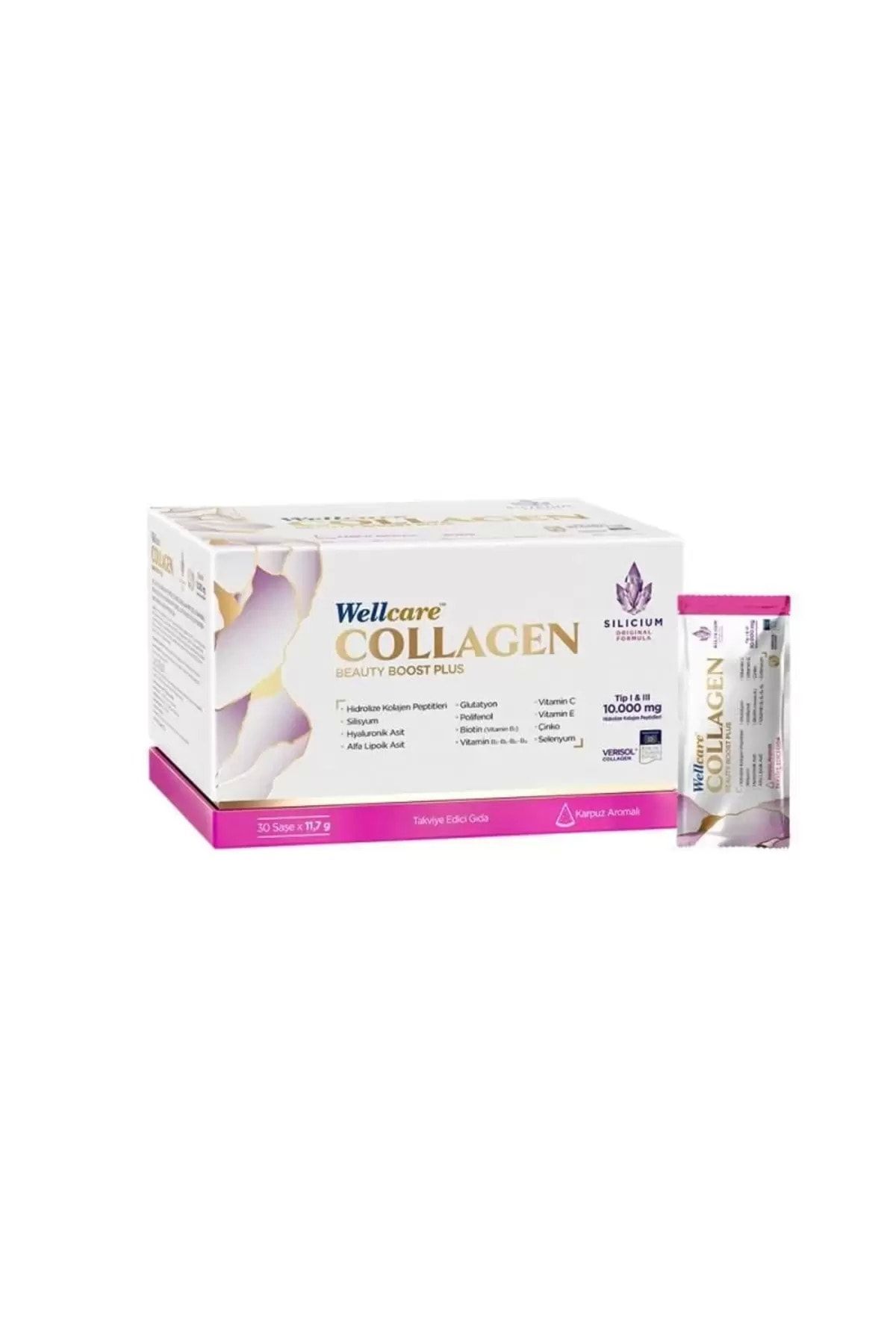 Wellcare Collagen Beauty Boost Plus со вкусом арбуза и мяты, тюбик 30x40 мл FARMAVANTAJ0050