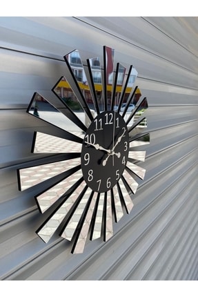 Pey Aksesuar Aynalı Pleksi Piyano Model Sayılı Ev Hediyelik Duvar Saati