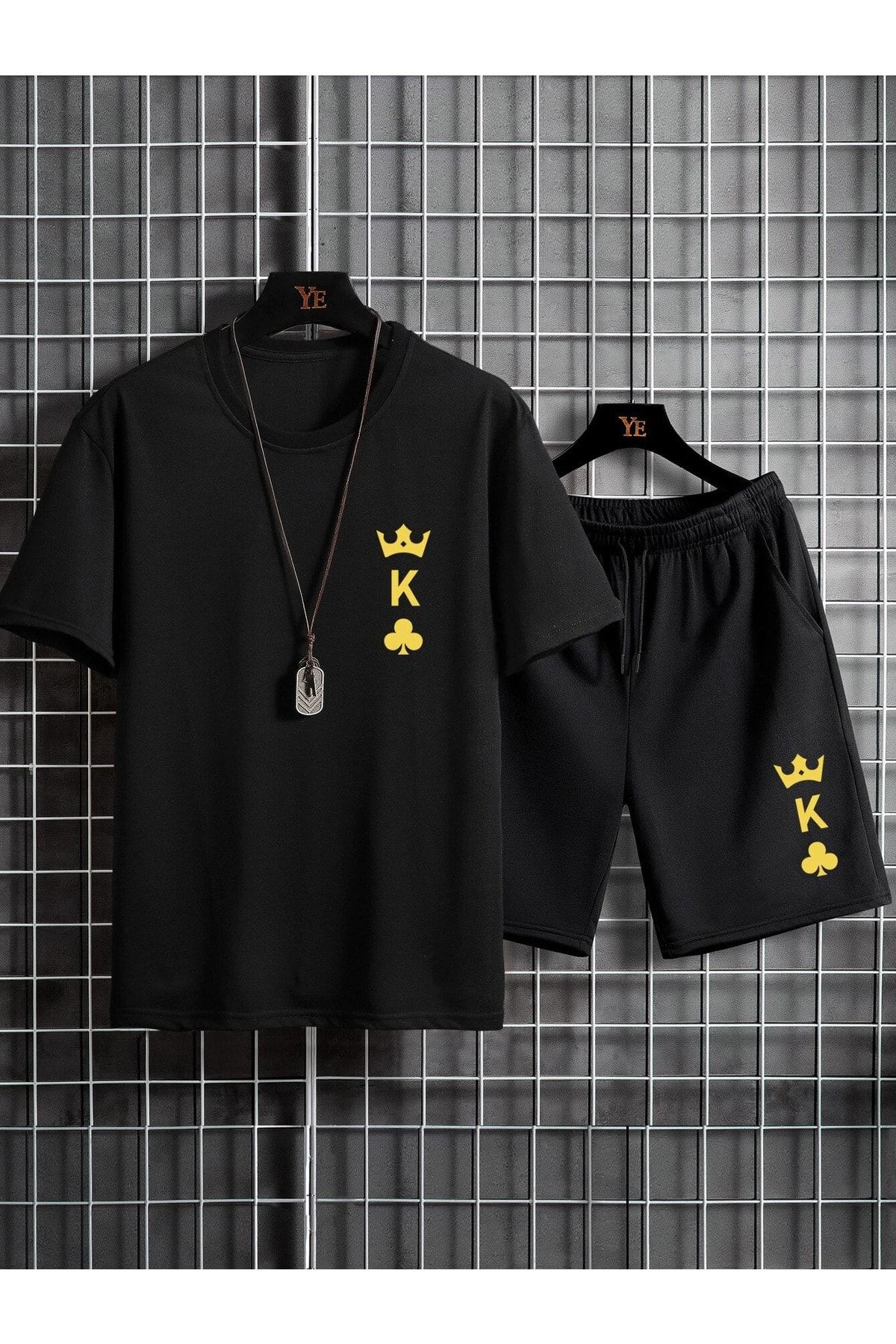 Unisex SİNEK Özel Baskılı Oversize T-Shirt Şort Penye Takım