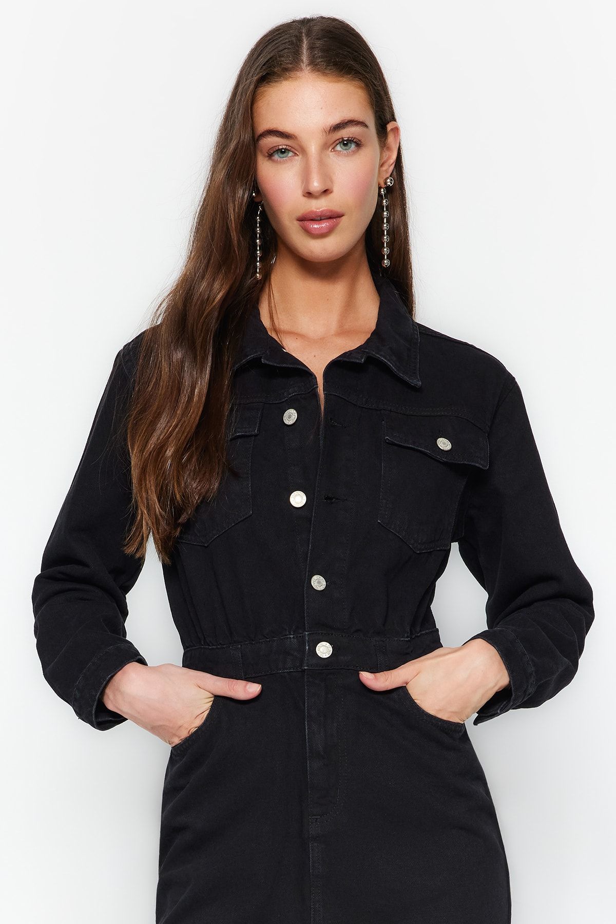 Denim black shirt on sale dress