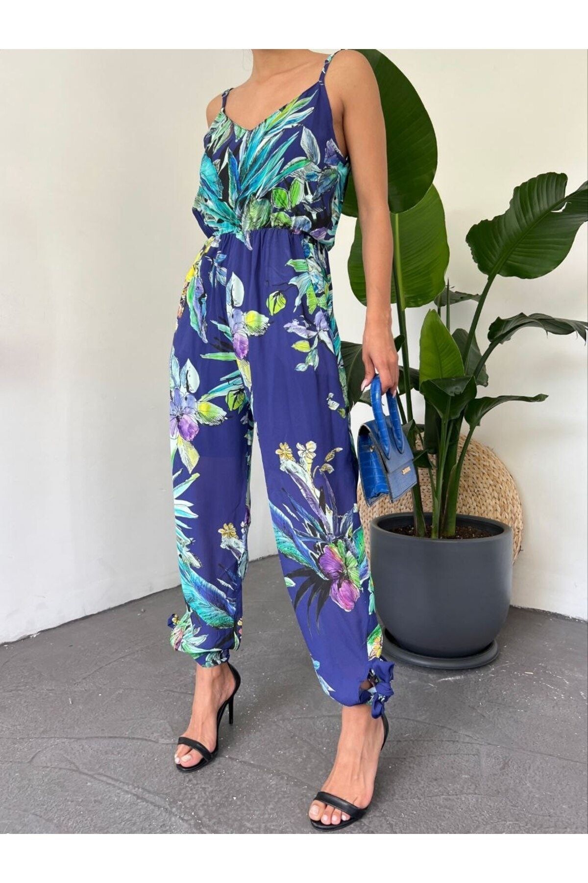 Fav Style Women s Strappy Patterned Elastic Waist Tie Detailed