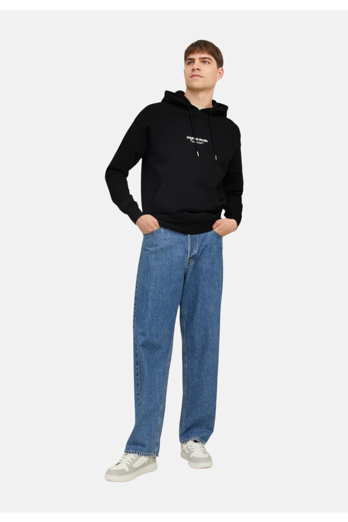 سویشرت مردانه مشکی جک اند جونز | p-zal-rost-2023-115 اورجینال - تصویر 4