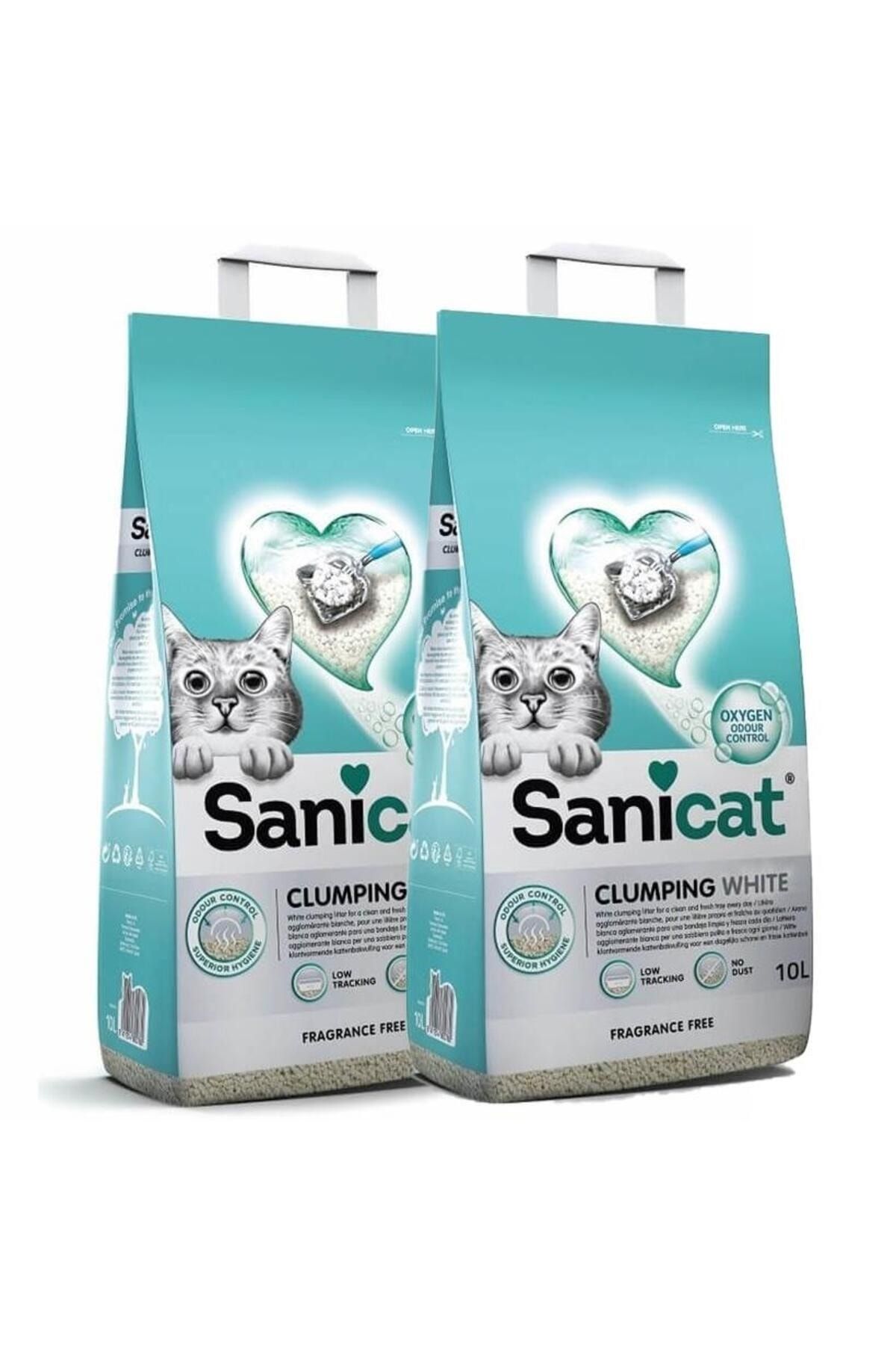 Clumping White Fragrance Free Oksijen Kontrol Süper Topaklanan Kedi Kumu 10LT - 2 ADET