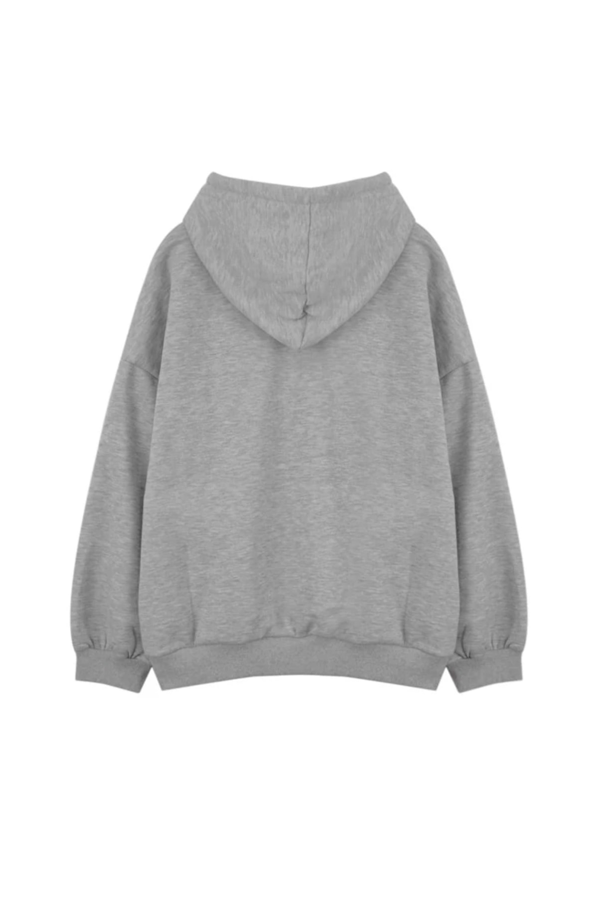 MOONBULL Ünisex Singular XXL baskılı kapüşonlu oversize sweatshirt görsel 7