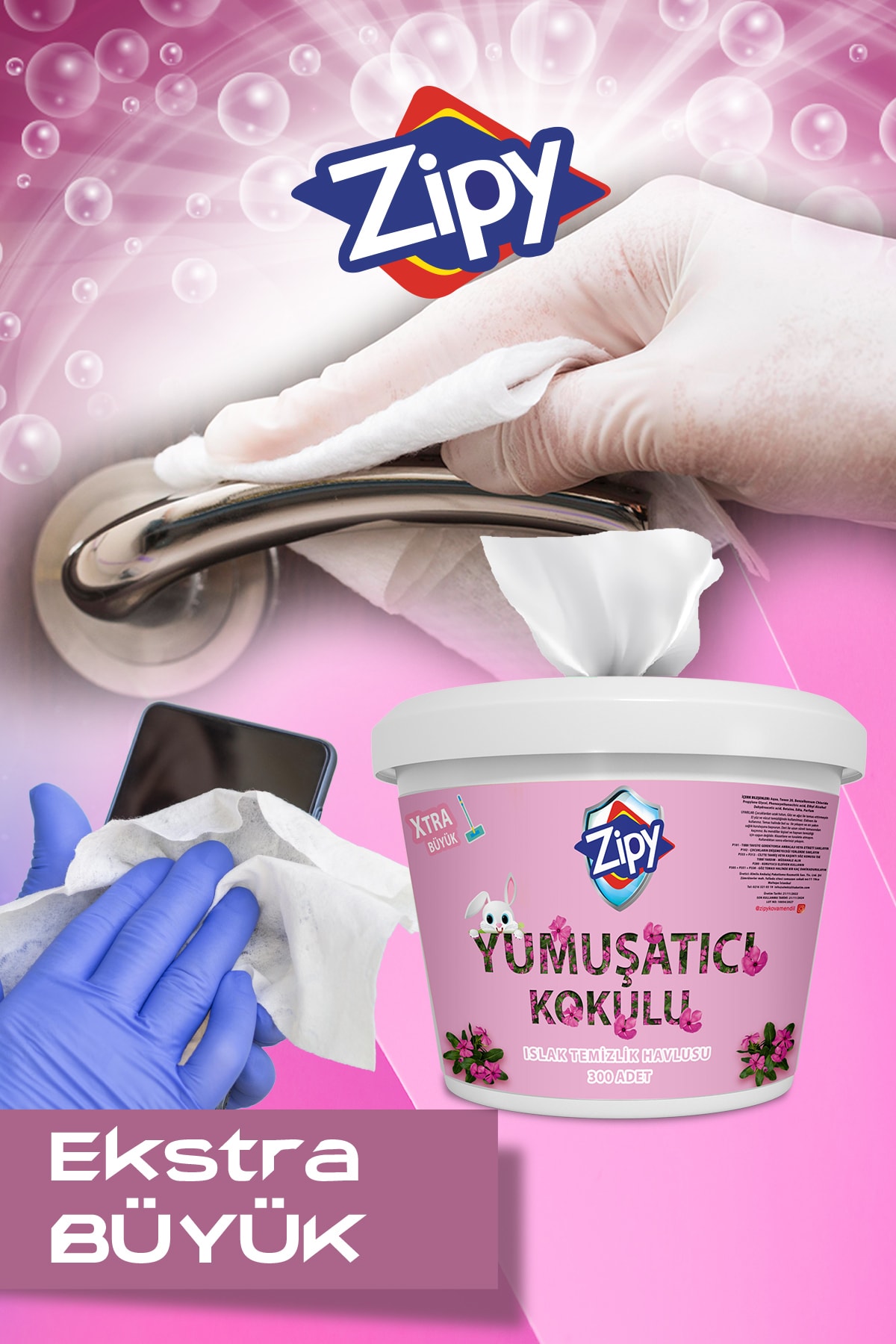 zipy Yumuşatıcı Kokulu Islak Kova Mendil Ve Yeni Nesil Dayanıklı
